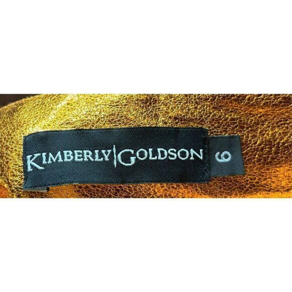 KIMBERLY GOLDSON Lizzie Pleated Metallic Shorts in Copper NWOT Size 6 - Picture 8 of 9